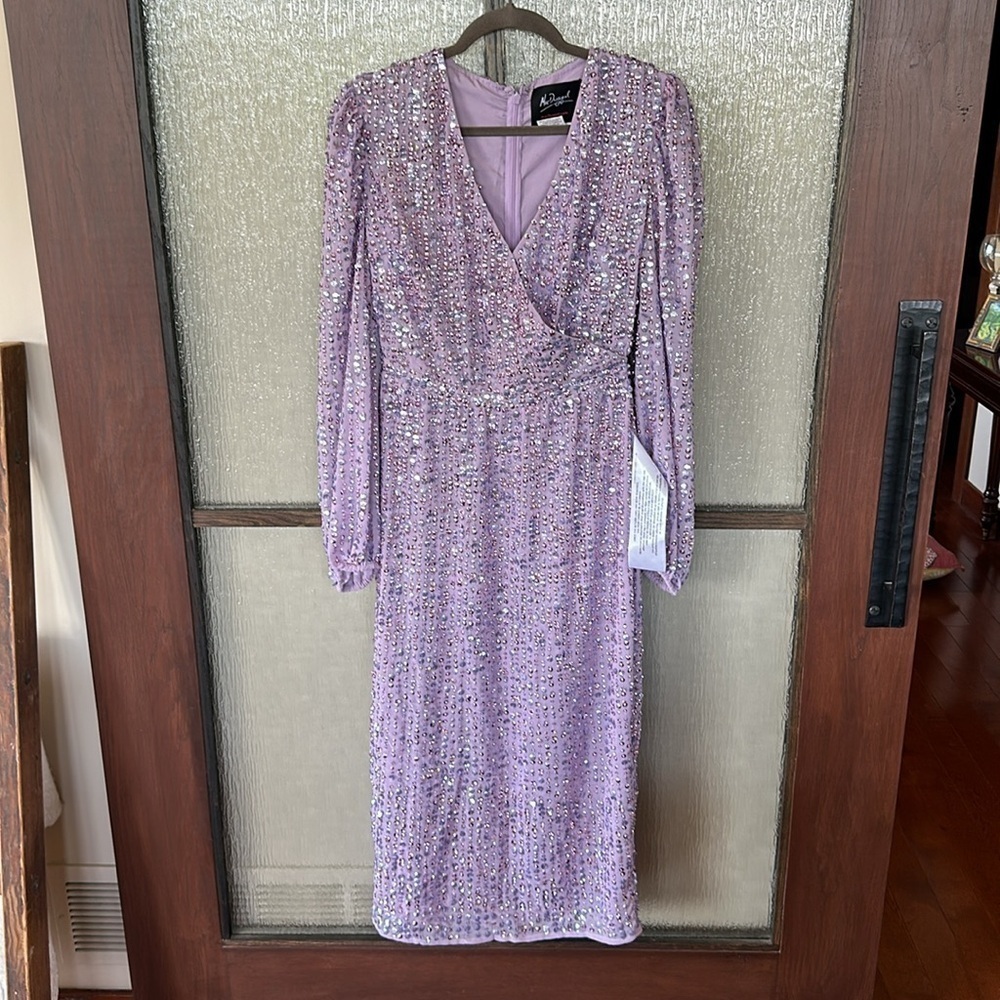 Mac Duggal 10764 Long Sleeve Cocktail Dress
In Lavender size 6 NEW $397 soldout - Picture 7 of 17